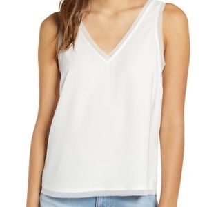 Halogen Raw Edge Ivory Tank Top - Small